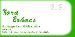 nora bohacs business card
